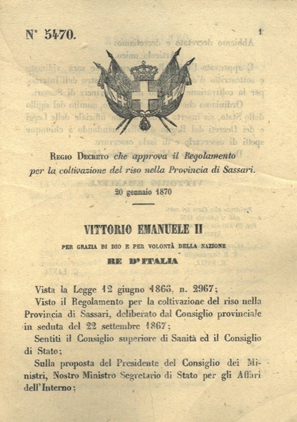 che approva il Regolamento per la coltivazione del riso nella …