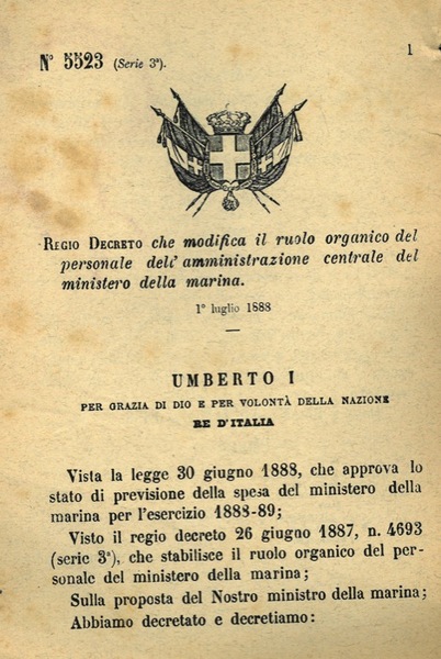 che modifica il ruolo organico del personale dell'amministrazione centrale del …