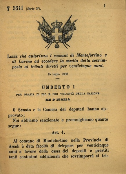 che autorizza i comuni di Montefortino e di Larino ad …
