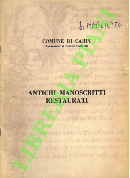 Antichi manoscritti restaurati.