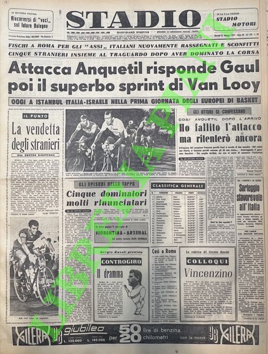 Attacca Anquetil risponde Gaul poi il superbo sprint di Van …