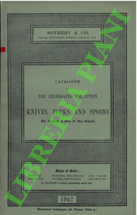 Catalogue of the Celebrated Collection of Knives, Forks and Spoons.