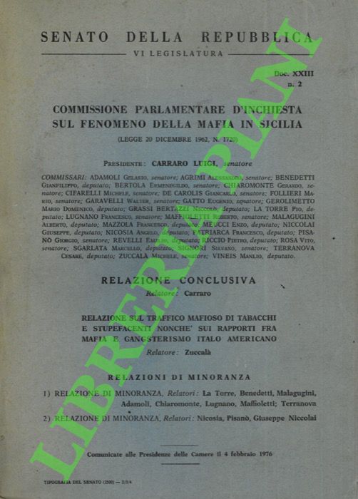 Commissione parlamentare d'inchiesta sul fenomeno della mafia in Sicilia (legge …