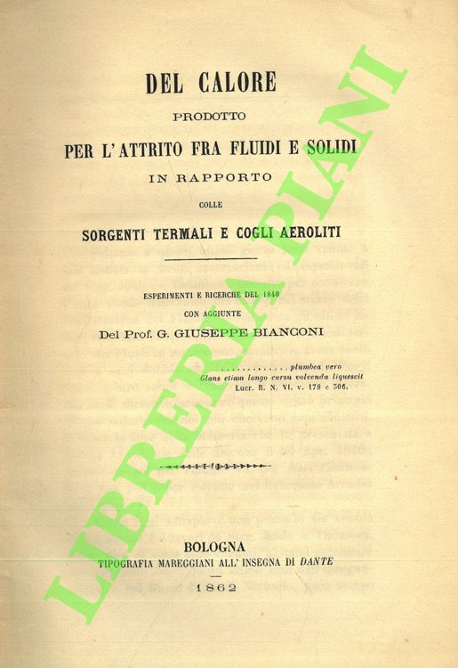Del calore prodotto per l'attrito fra fluidi e solidi in …