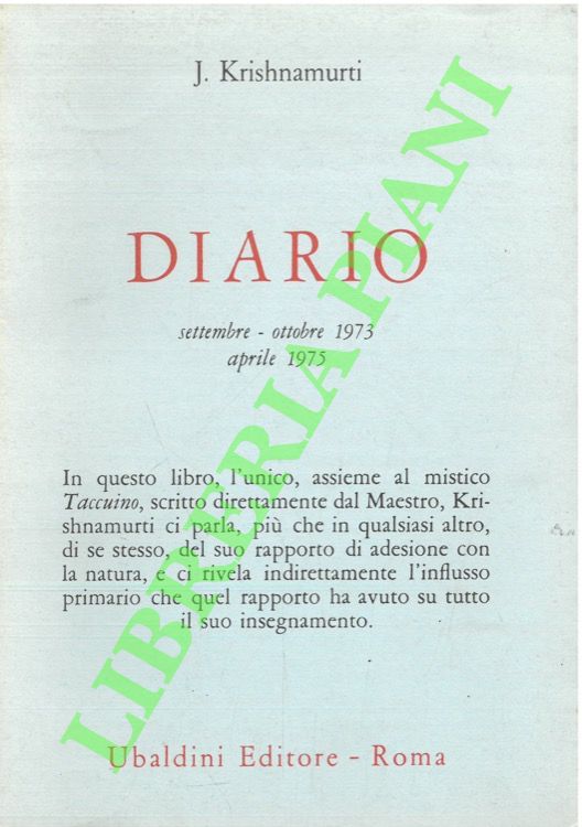 Diario. Settembre-Ottobre 1973 - Aprile 1975.