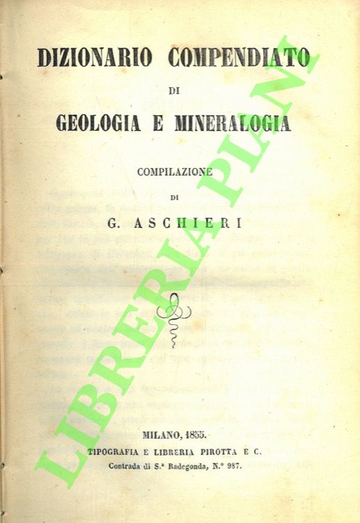 Dizionario compendiato di geologia e mineralogia.