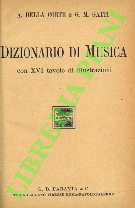 Dizionario di musica con XVI tavole di illustrazioni.