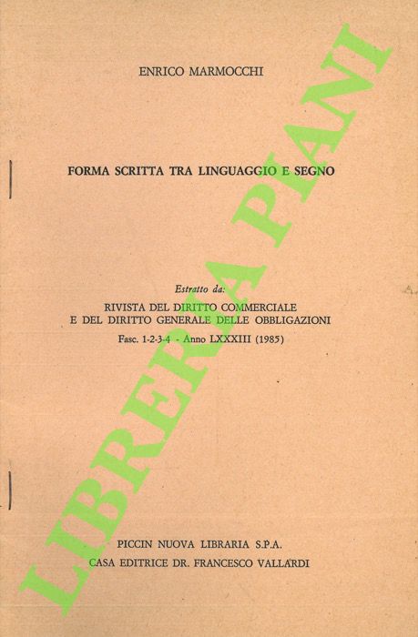 Forma scritta tra linguaggio e segno (riflessione su un libro …