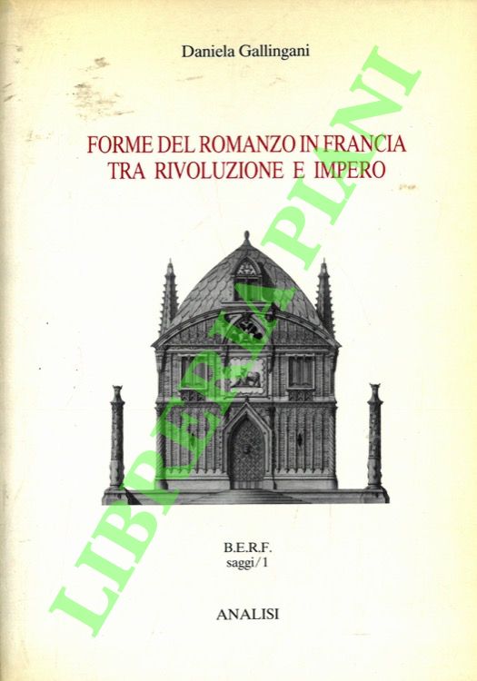 Forme del romanzo in Francia tra Rivoluzione e Impero.