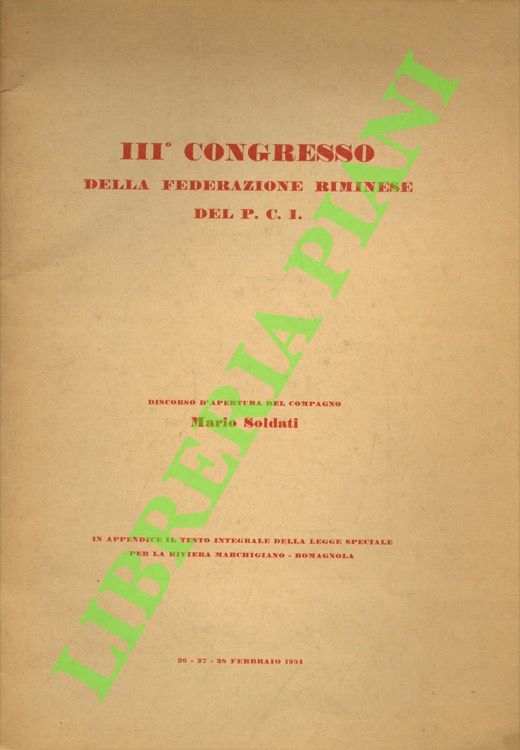 III° Congresso della Federazione Riminese del P.C.I.