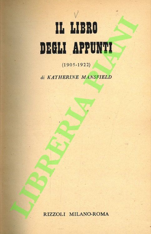 Il libro degli appunti. (1905-1922).