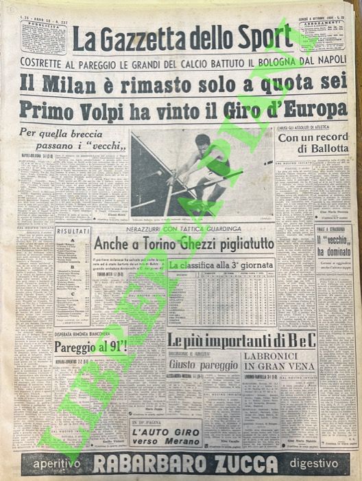 Il Milan è rimasto solo a quota sei. Primo Volpi …