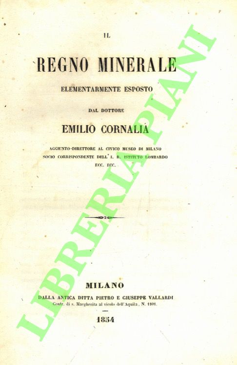 Il Regno Minerale elementarmente esposto.