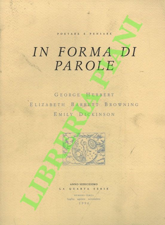 In forma di parole. George Herbert, Elizabeth Barrett Browning, Emily …