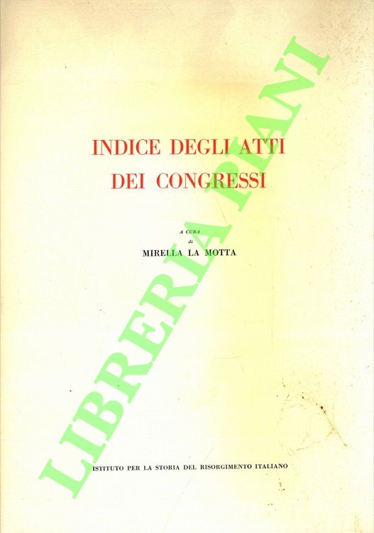 Indice degli atti dei congressi.