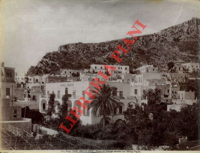 Isola di Capri. Veduta del villaggio omonimo con l'Albergo Pagano.