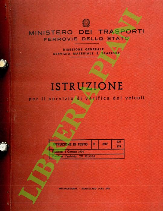 Istruzione per il servzio di verifica dei veicoli.