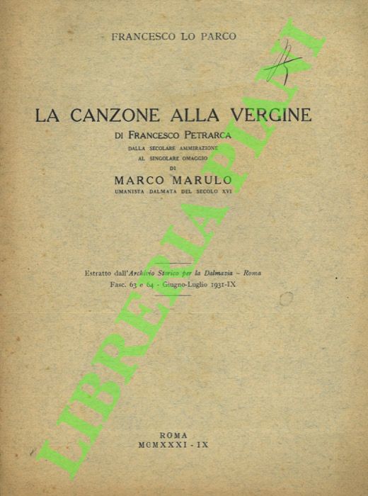 La canzone alla Vergine di Francesco Petrarca .