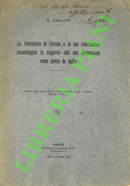 La Pietraforte di Firenze e la sua costituzione mineralogica in …