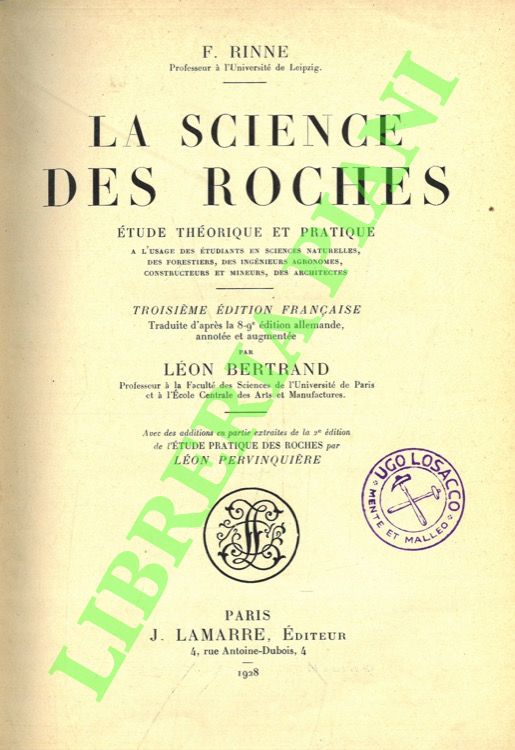 La science des roches. Etude théorique et pratique.