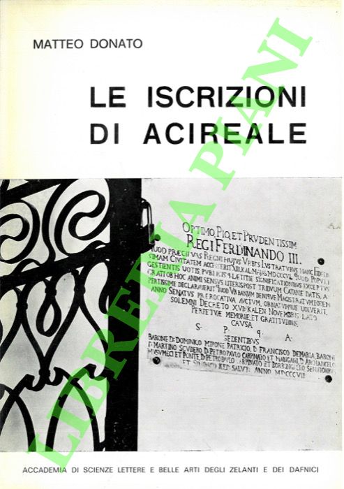 Le iscrizioni di Acireale (1542-1974).