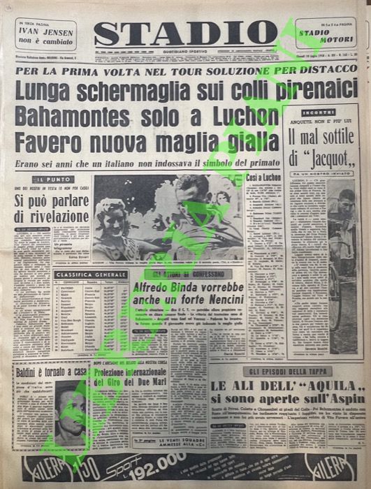 Lunga schermaglia sui colli pirenaici. Bahamontes solo a Luchon. Favero …