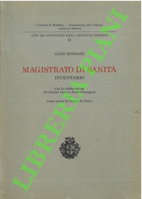 Magistrato di sanità. Inventario.