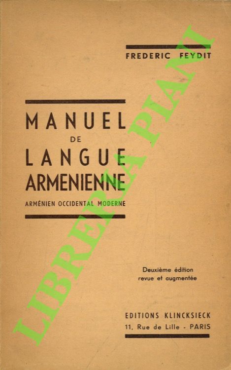 Manuel de langue armenienne. (Armenien occidental moderne).
