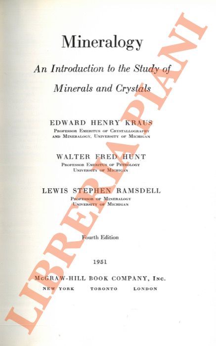 Mineralogy. An Introduction to the Study of Minerals and Crystals.