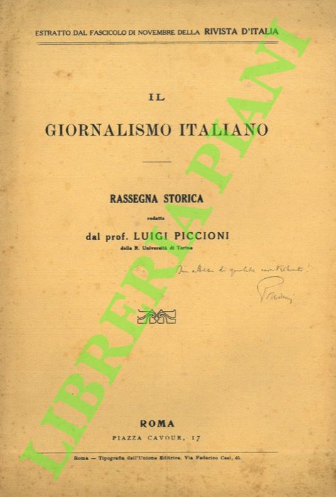 Nel giornalismo degli antichi Stati Sardi. ("Il giornalismo italiano.")