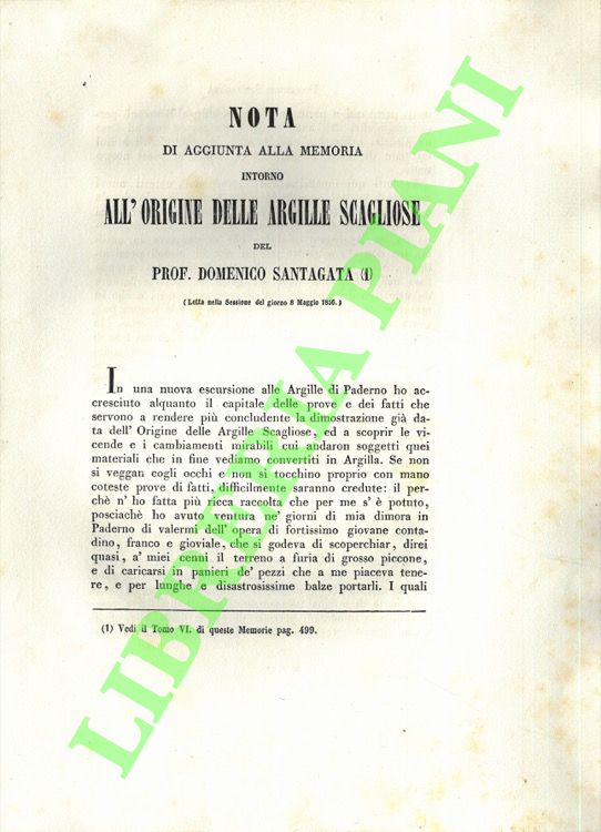 Nota di aggiunta alla memoria intorno all'origine delle argille scagliose.