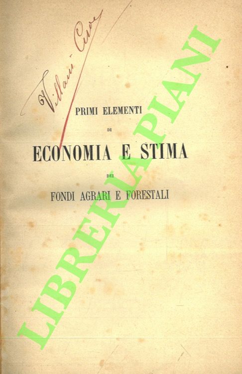 Primi elementi di economia e stima dei fondi agrari e …