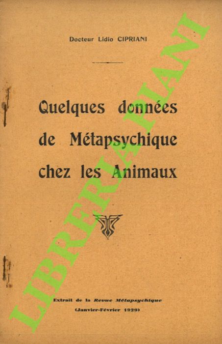 Quelques données de métapsychique chez les animaux.