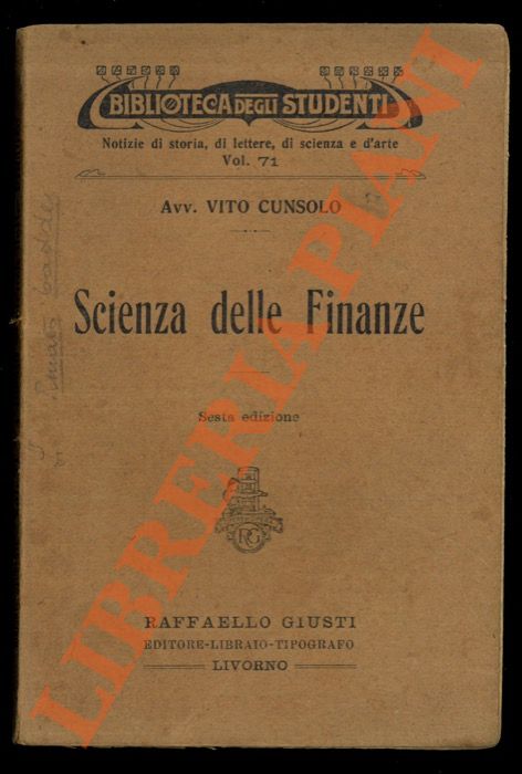 Scienza delle Finanze.