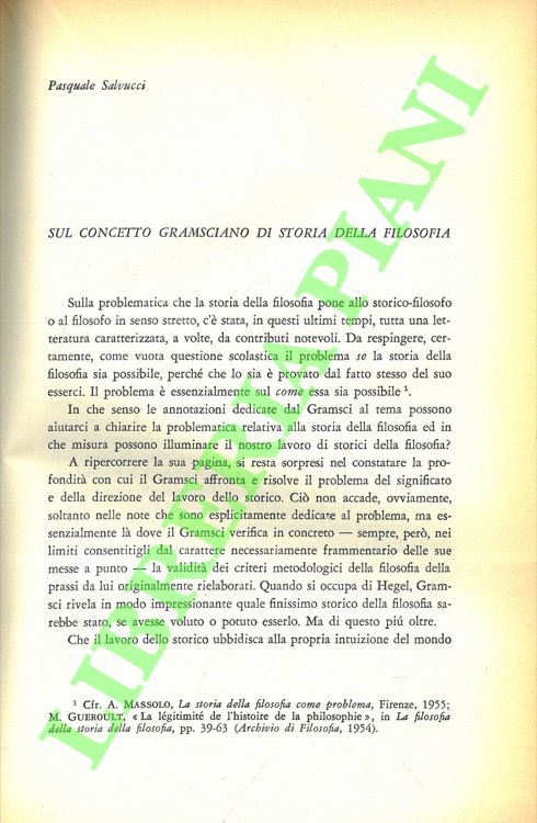 Sul concetto gramsciano di storia della filosofia.