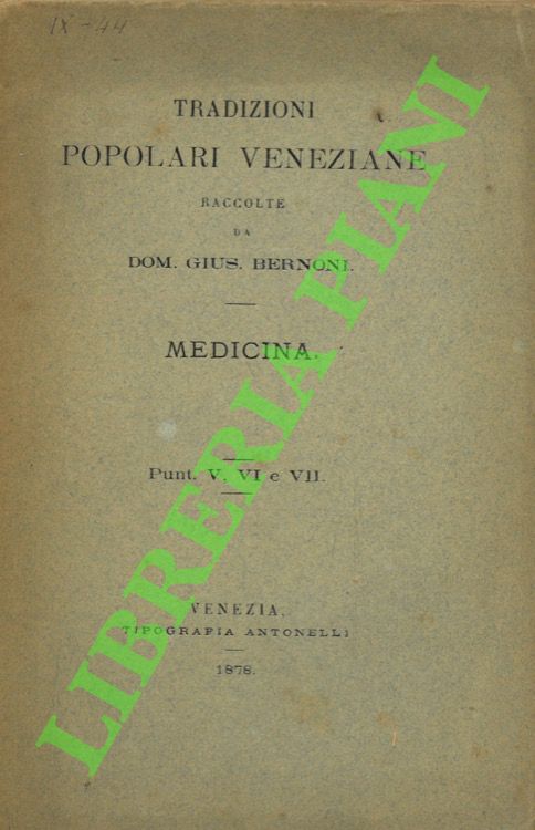 Tradizioni popolari veneziane. Medicina.