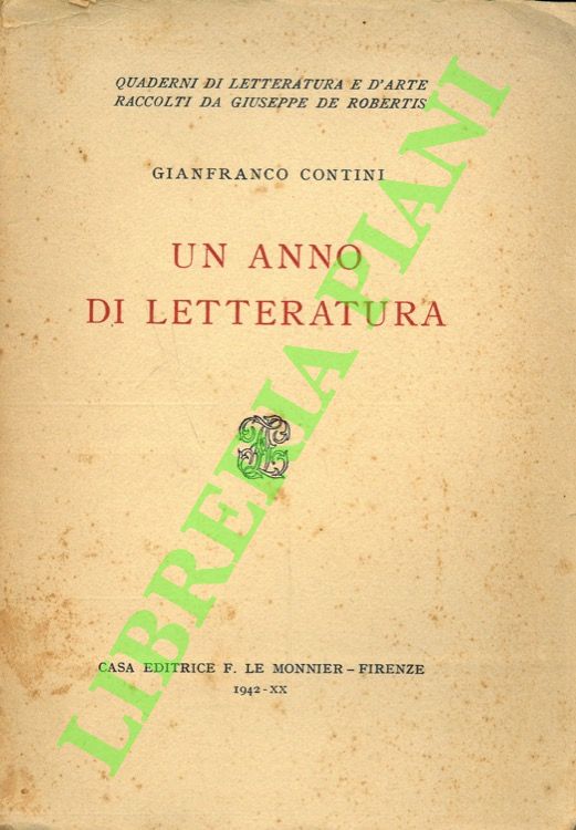 Un anno di letteratura.