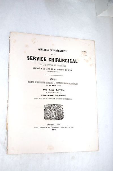 Quelques considérations sur le service chirurgical de l'hopital de Nemours …