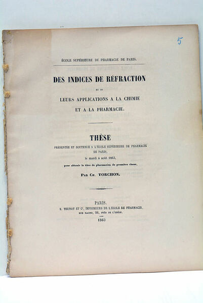 Des Indices de réfraction et de leurs applications à la …