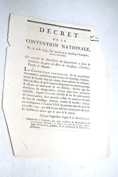 DÉCRET DE LA CONVENTION NATIONALE, du 19 août 1793, l'an …