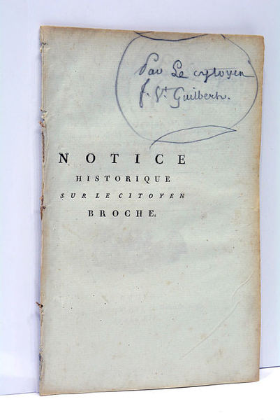 Notice historique sur le citoyen Broche, lue dans la Séance …