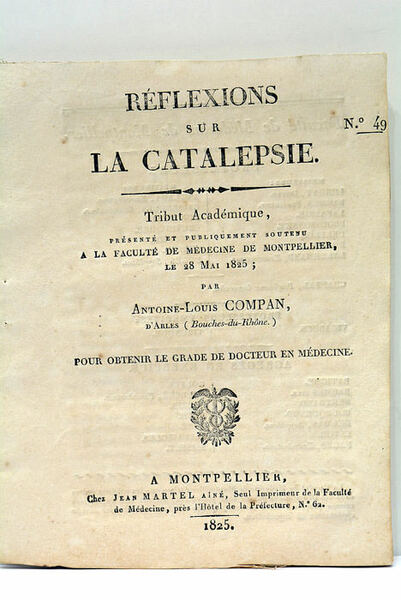 Réflexions sur la Catalepsie.