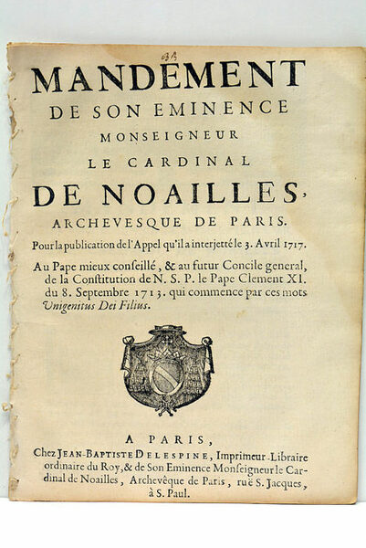 Mandement, pour la publication de l'Appel qu'il a interjetté le …