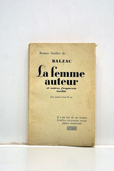 La femme auteur et autres fragments inédits. Recueillis par Le …