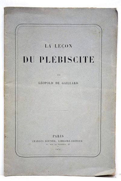 La leçon du plébiscite.