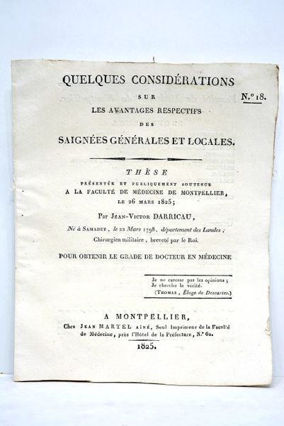 Quelques considérations sur les avantages respectifs des saignées générales et …