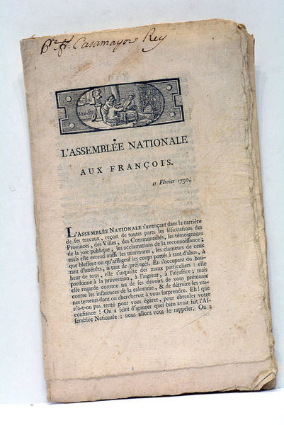L'Assemblée Nationale aux François. 11 février 1790.