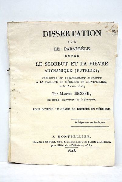 Dissertation sur le parallèle entre le scorbut et la fièvre …