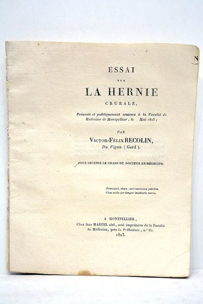 Essai sur la hernie crurale, présenté et publiquement soutenu à …