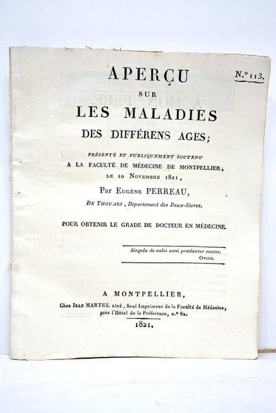 Aperçu sur les maladies des différens ages ; Présenté et …